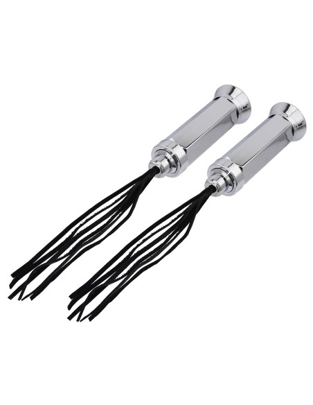 Grips 7/8 long 155mm Square Classic W/Streamers Chrome.